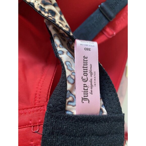 2 Pack Juicy Couture Bra Show Me Off Lined JC2801 Leopard Print Red Size 38D NEW - Picture 10 of 11